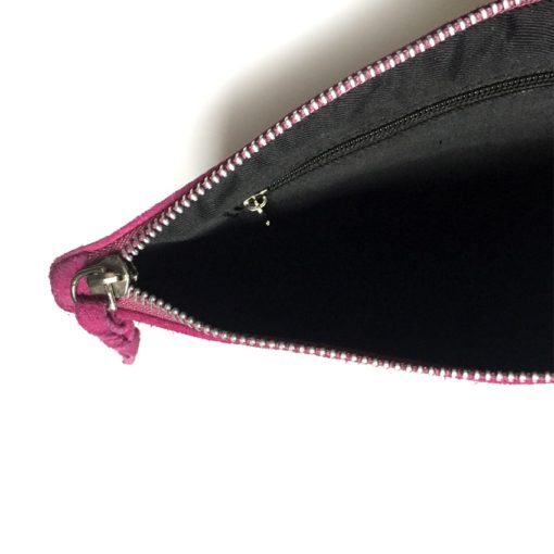 handcrafted clutch with leather
