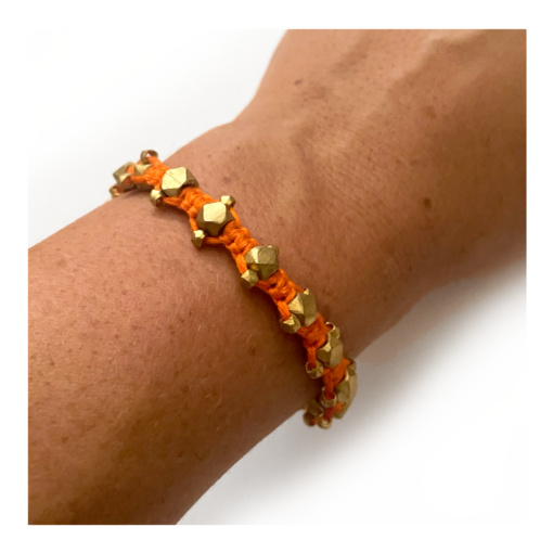 orange brass bracelet, vintage armband