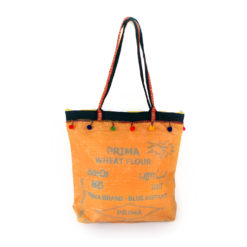 upcycled XL shopper made of recycled flour bag , Tasche aus recyceltem Kunststoff, upcycled WEizenmehlsack