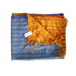 kantha _scarf_Meena- sari silk schal Neela , handgefertigt und einzigartig