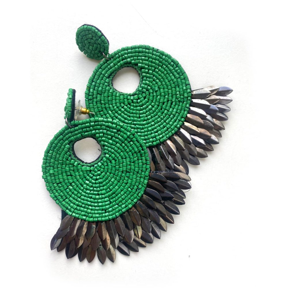 handgefertigte XL Ohrringe "Peacock"