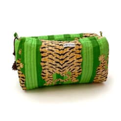 handcrafted cosmeticbag "poppy tiger"-green