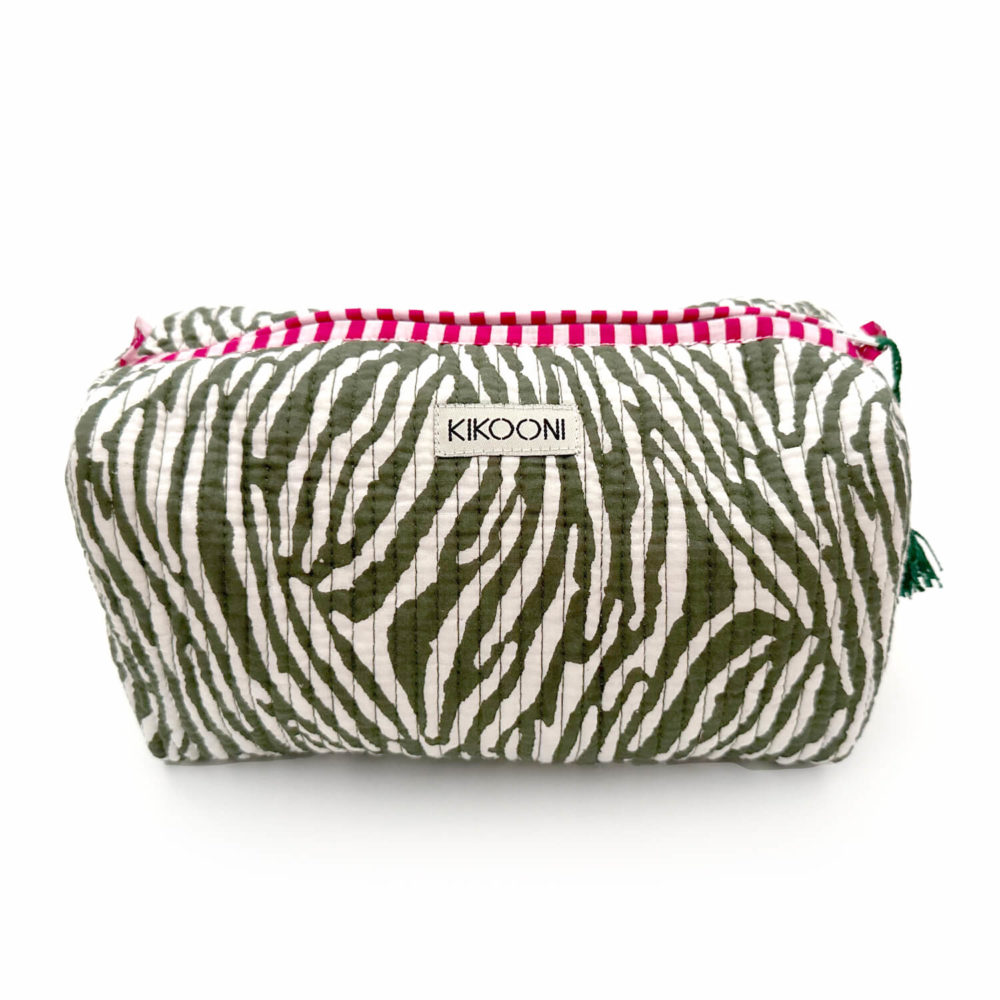 KIKOONI Desert Zebra Kosmetiktaschen Kulturbeutel- pink und baumwolle