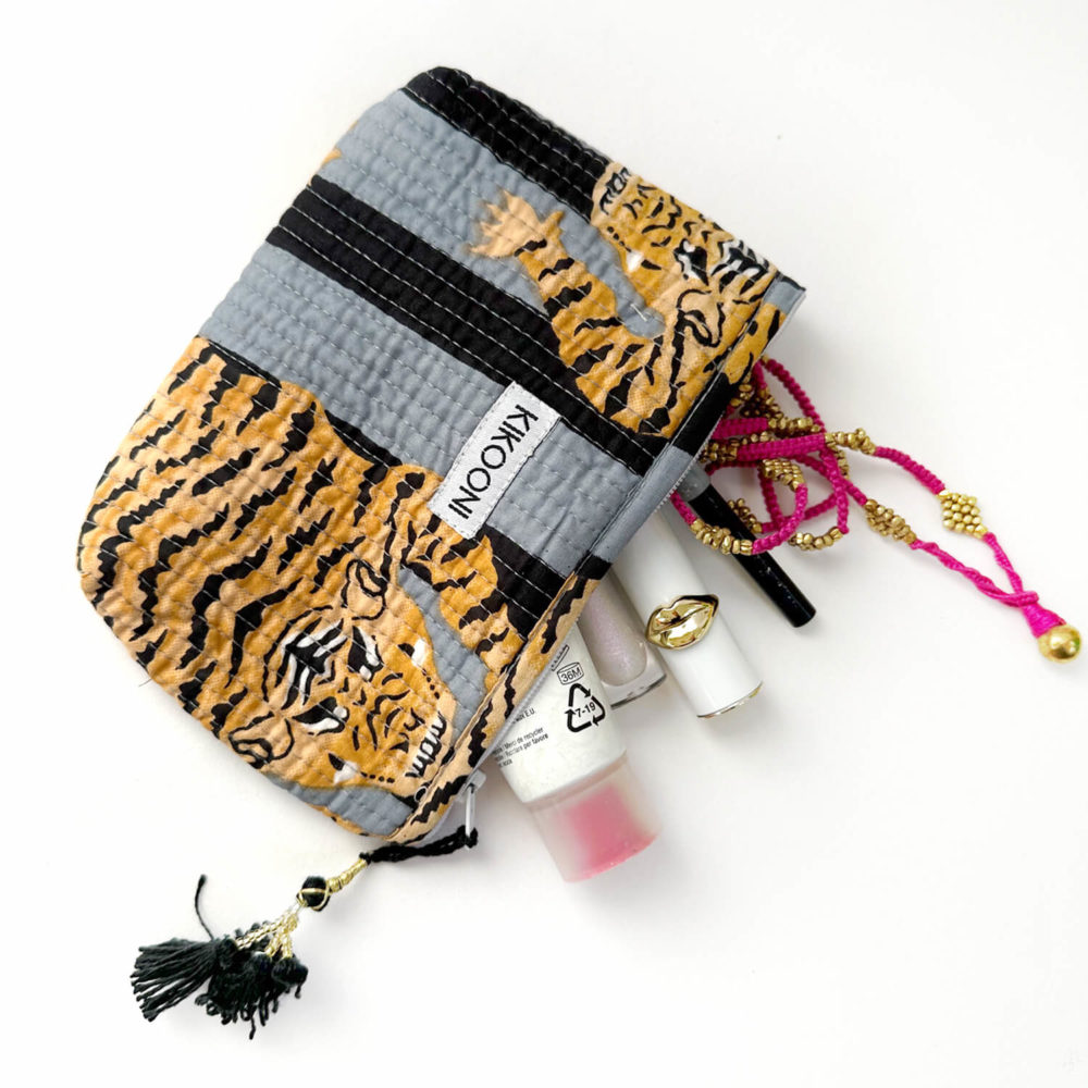 KIKOONI- minibag- cosmeticbag und geldbörse "Poppy Tiger black"