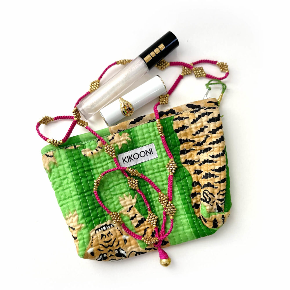 KIKOONI- minibag- cosmeticbag und geldbörse "Poppy Tiger green"
