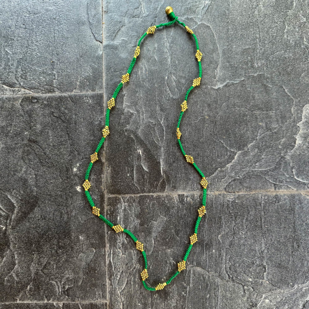handgefertigte Dokra Halskette "Summerlove" Necklace green